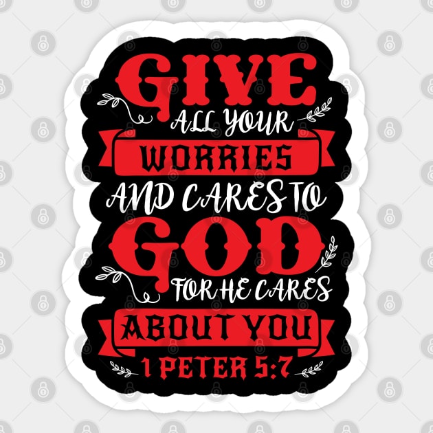 1 Peter 5:7 Sticker by Plushism